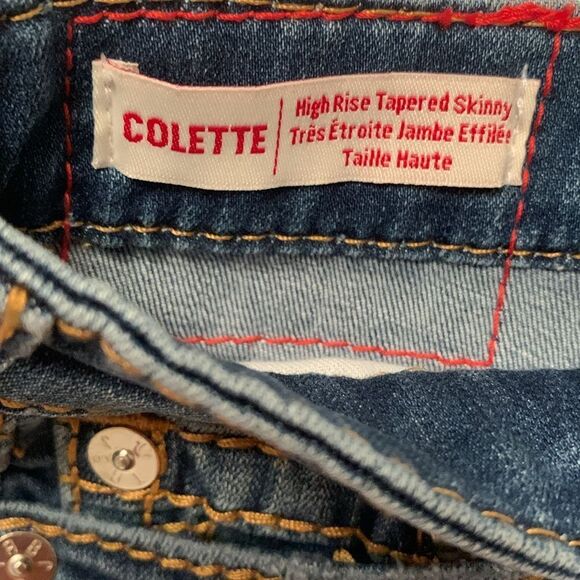 NWT True Religion Colette High Rise Tapered Skinny Denim Shorts Size 27 - Picture 8 of 9